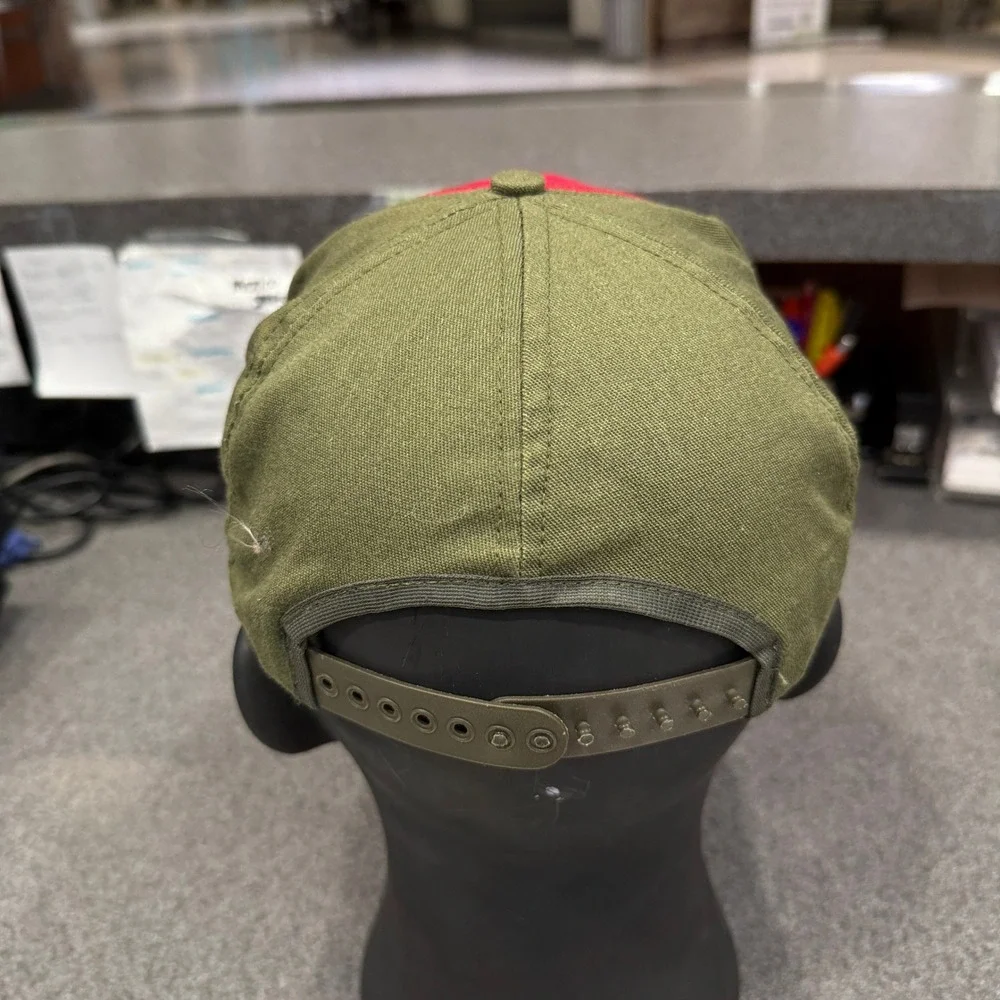 Boy Scouts of America Hat Boys OSFM Green Red Good Fleur-de-lis Snapback Cap